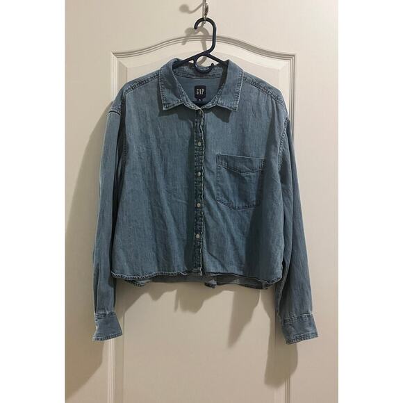 Gap Cropped Denim Shirt - Picture 4 of 7